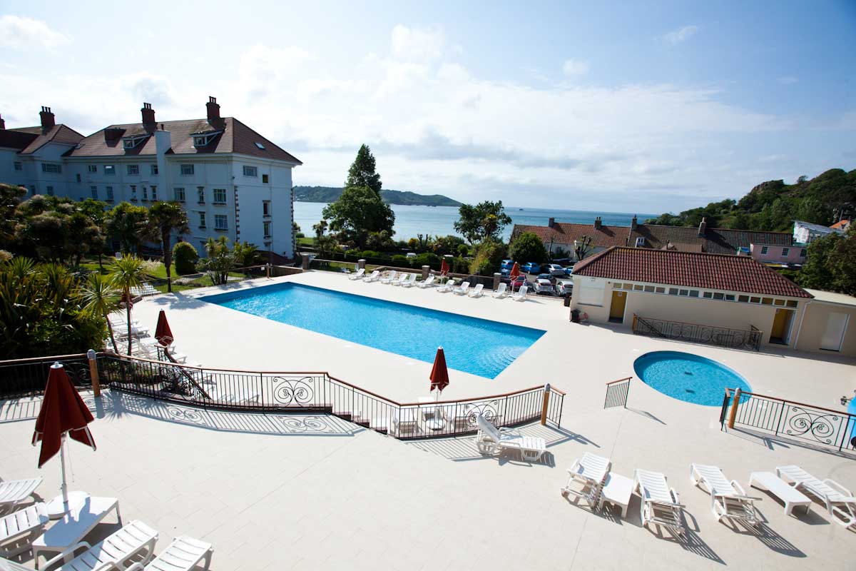 St Brelade’s Bay Hotel, External Cafe, Pool & Landscape 1